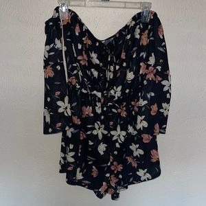 Flower off the shoulder romper